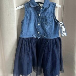 OshKosh B'gosh Blue Denim and Tulle Kids Casual Dress